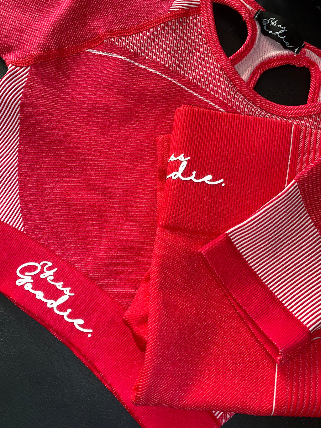 Striped Crop Top Cycling Shorts Set